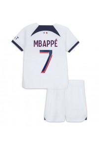 Paris Saint-Germain Kylian Mbappe #7 Babytruitje Uit tenue Kind 2023-24 Korte Mouw (+ Korte broeken)
